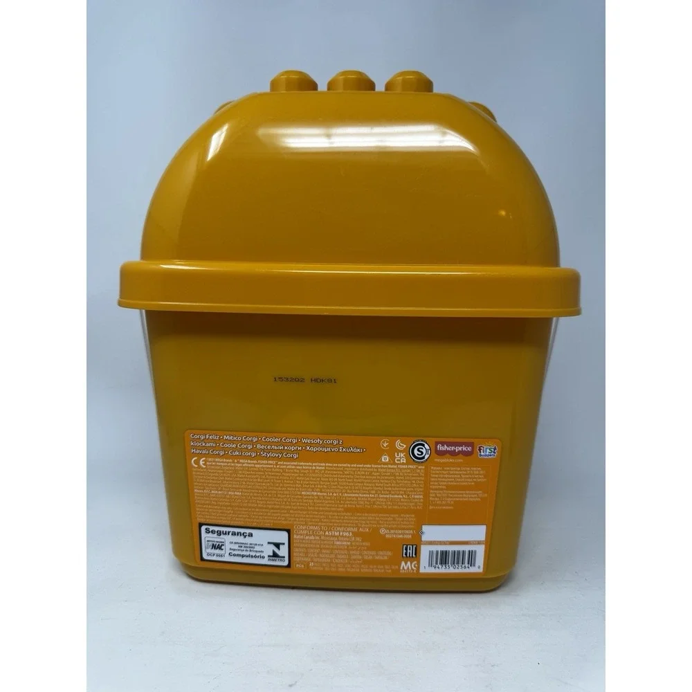 Mega Bloks Corgi Bucket Container 25 Pieces Dog New Building Blocks Fisher Price